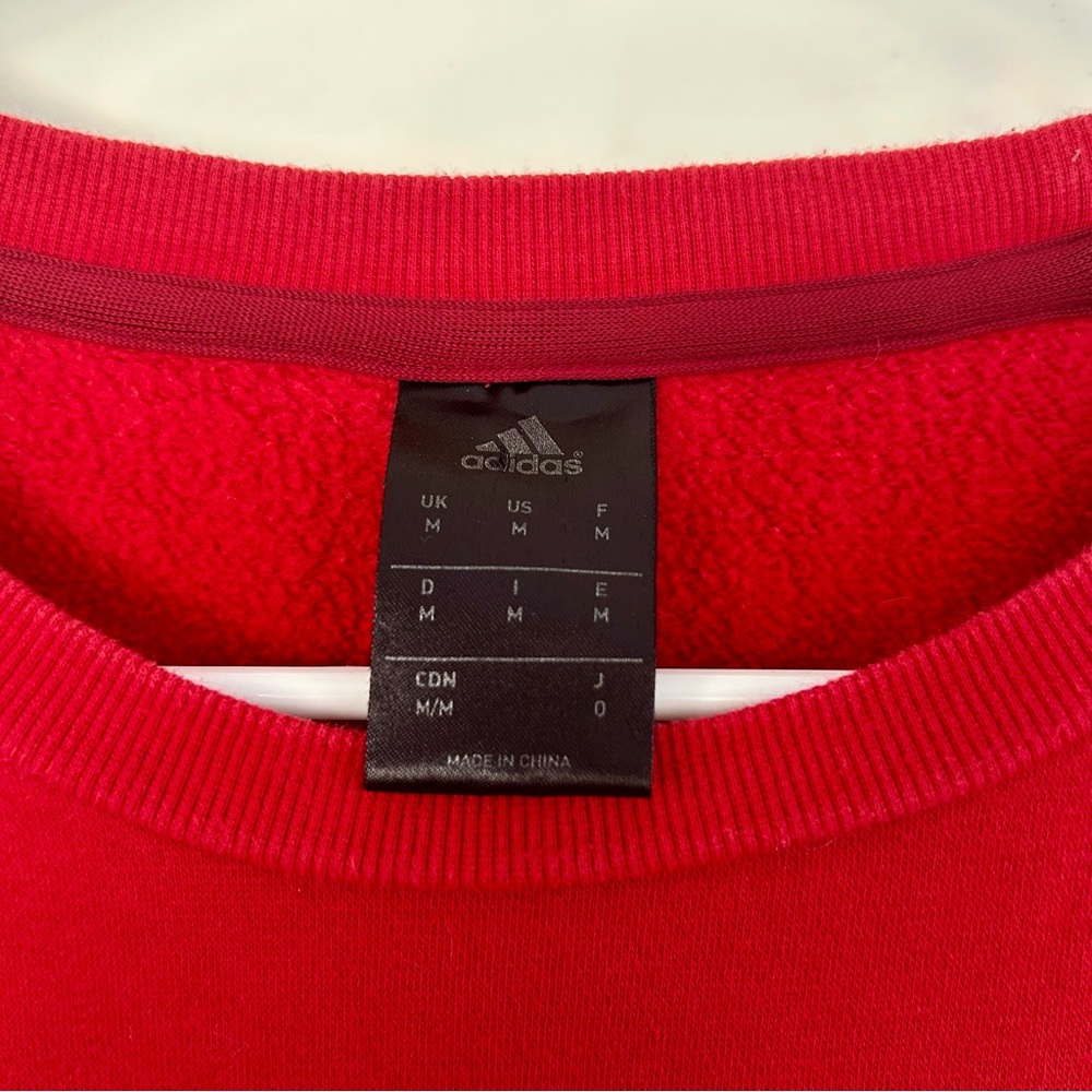 Adidas FC Bayern München FCB Red Sweatshirt w/ Logo Soccer Crewneck - Picture 7 of 10